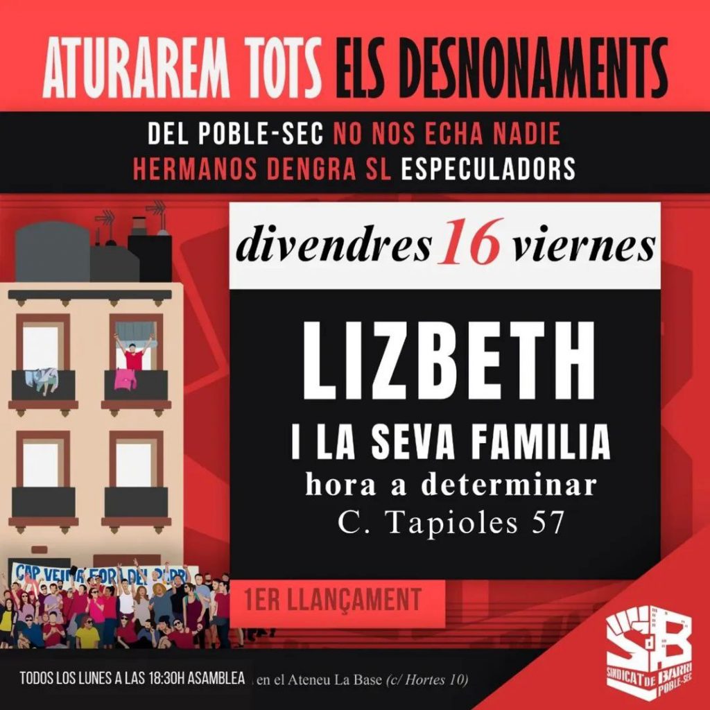 Aturem el desnonament de Lizbeth